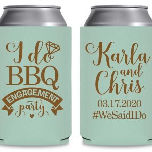 I Do BBQ 1A Foldable Can Koozies Wedding Gifts for Guests