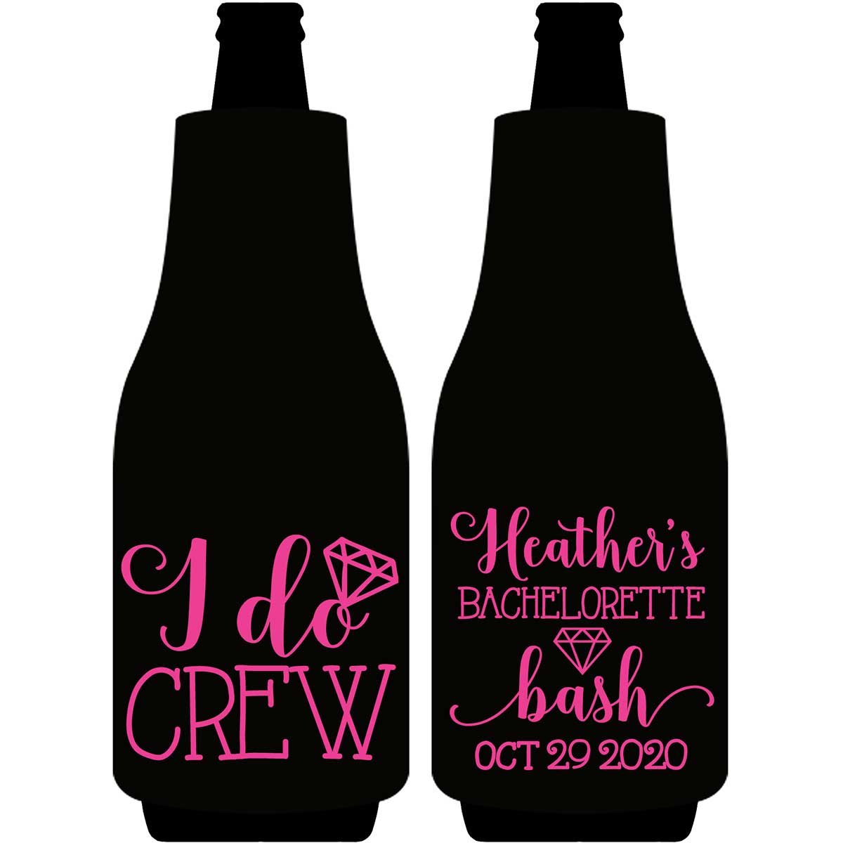 I Do Crew Bachelorette 1A Foldable Bottle Sleeve Koozies Wedding Gifts for Guests