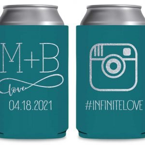 Infinite Love 1B Instagram Hashtag Foldable Can Koozies Wedding Gifts for Guests