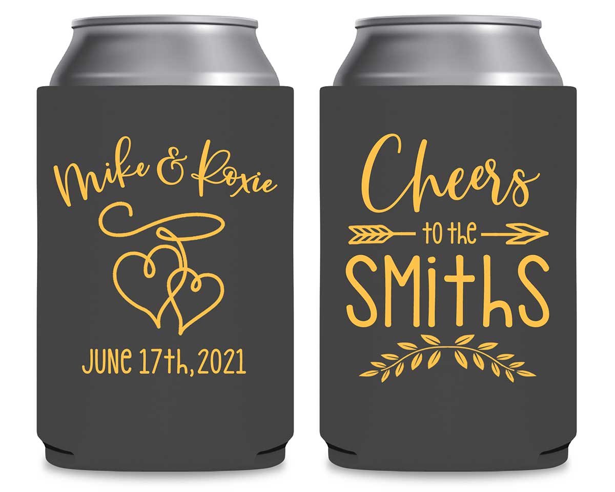 Intertwined Hearts 4A Cheers Foldable Can Koozies Wedding Gifts for Guests