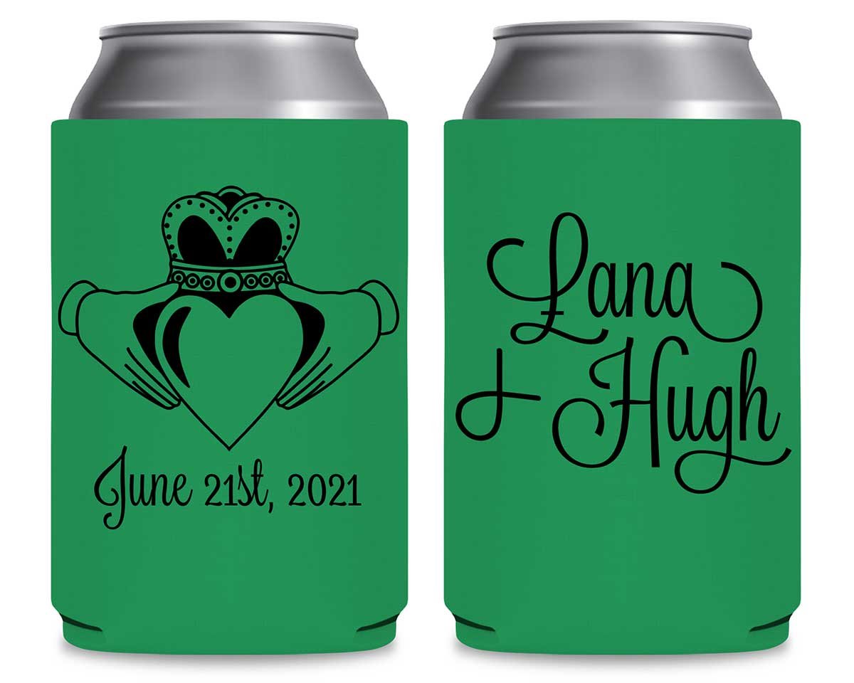 Ireland Love 1A Claddagh Foldable Can Koozies Wedding Gifts for Guests