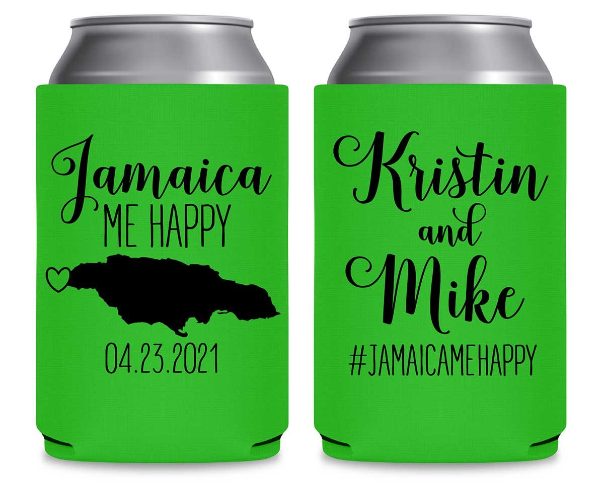 Jamaica Me Happy 1A Foldable Can Koozies Wedding Gifts for Guests