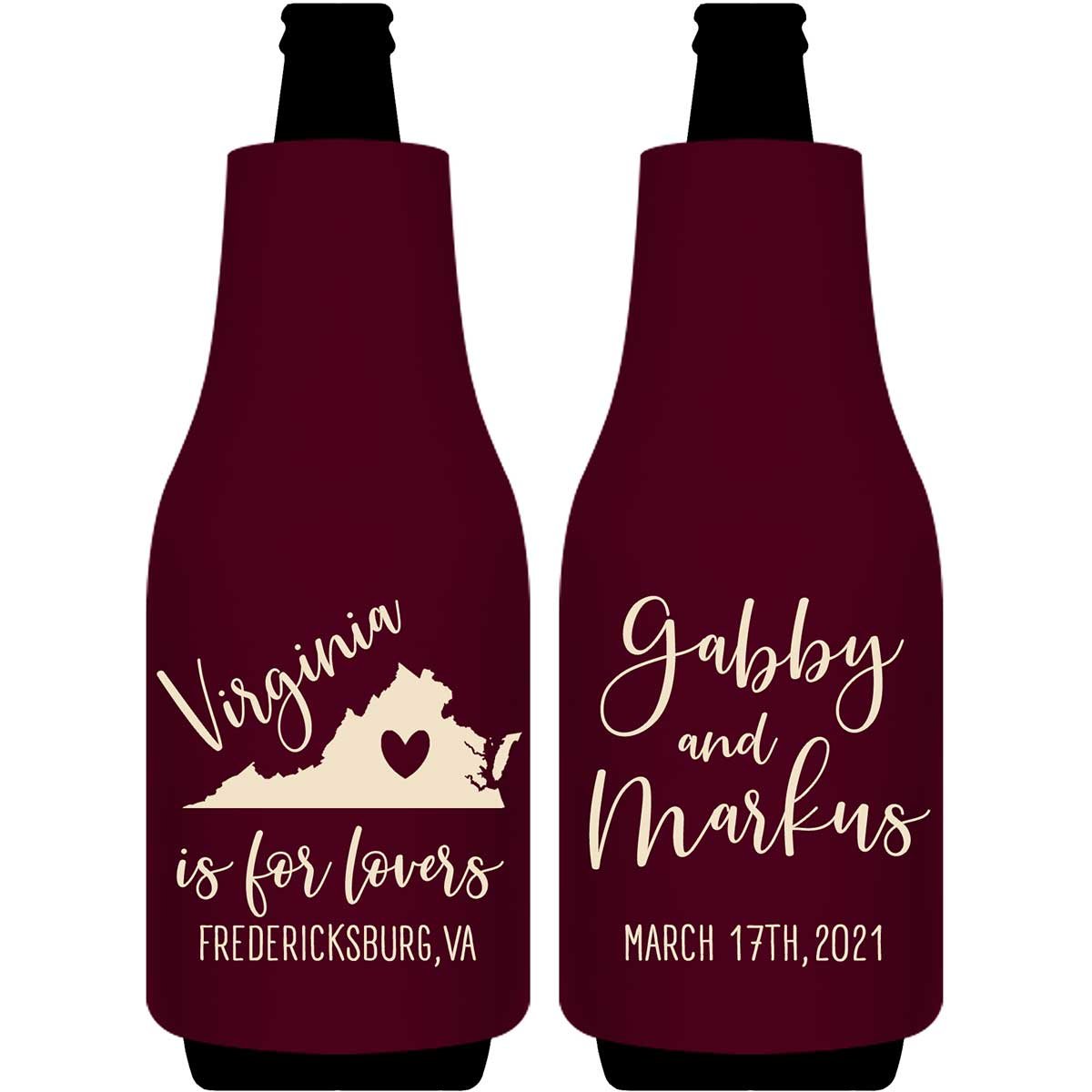Just For Lovers 2A Any Map Foldable Bottle Sleeve Koozies Wedding Gifts for Guests