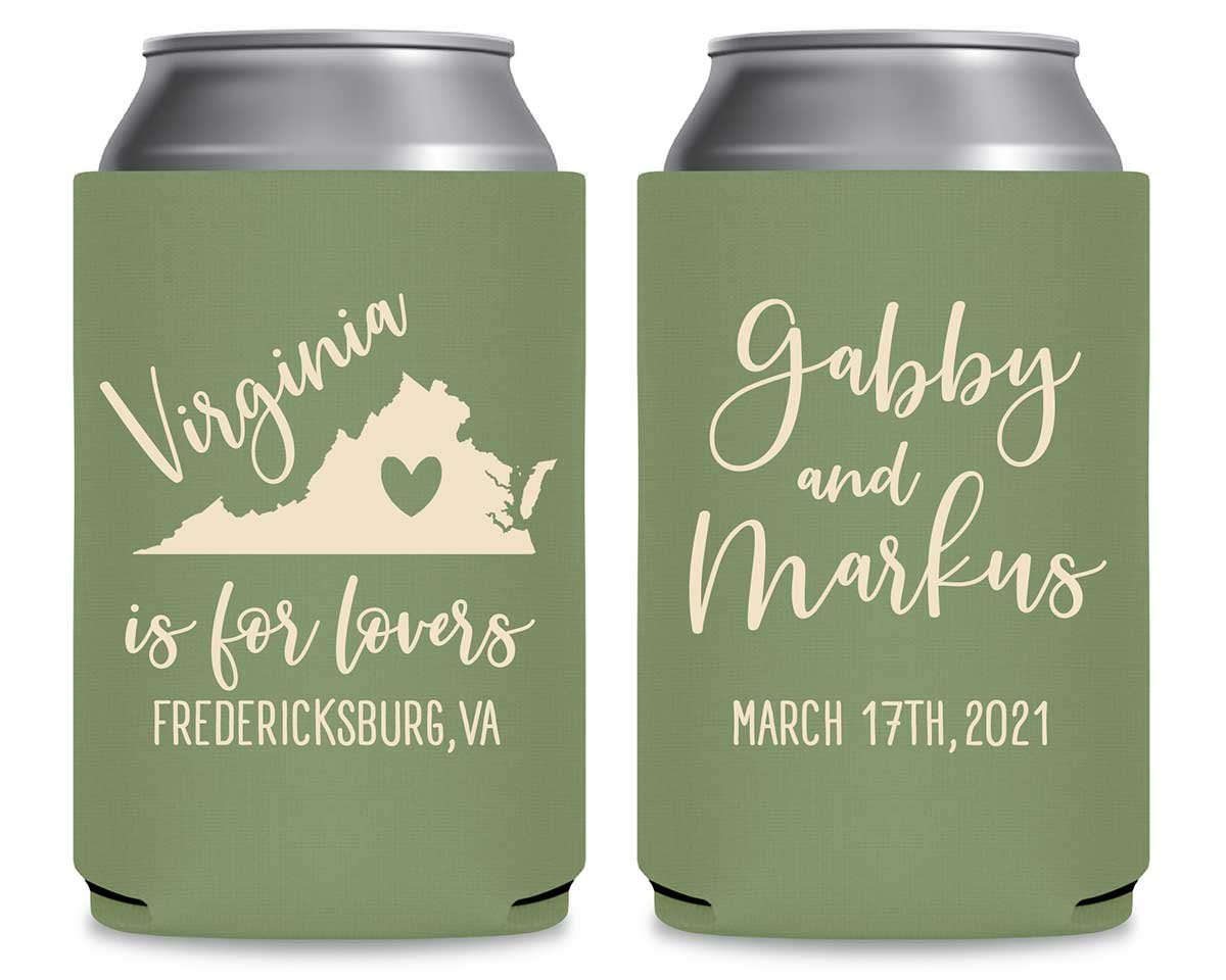 Just For Lovers 2A Any Map Foldable Can Koozies Wedding Gifts for Guests