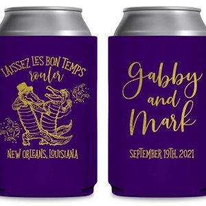 Laissez Les Bon Temps Rouler 1A Foldable Can Koozies Wedding Gifts for Guests