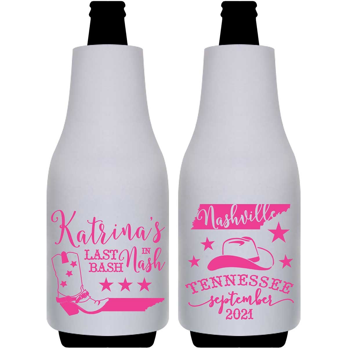 Last Bash In Nash 1A Foldable Bottle Sleeve Koozies Wedding Gifts for Guests