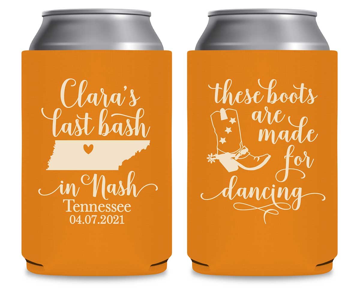 Last Bash In Nash 2A Foldable Can Koozies Wedding Gifts for Guests