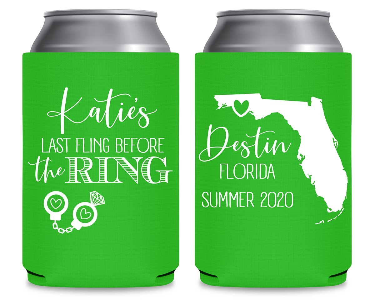 Last Fling Before The Ring 1A Any Map Foldable Can Koozies Wedding Gifts for Guests