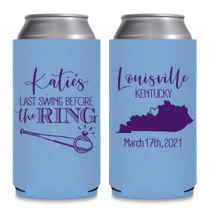 Last Swing Before The Ring 1A Any Map Foldable 8.3 oz Slim Can Koozies Wedding Gifts for Guests