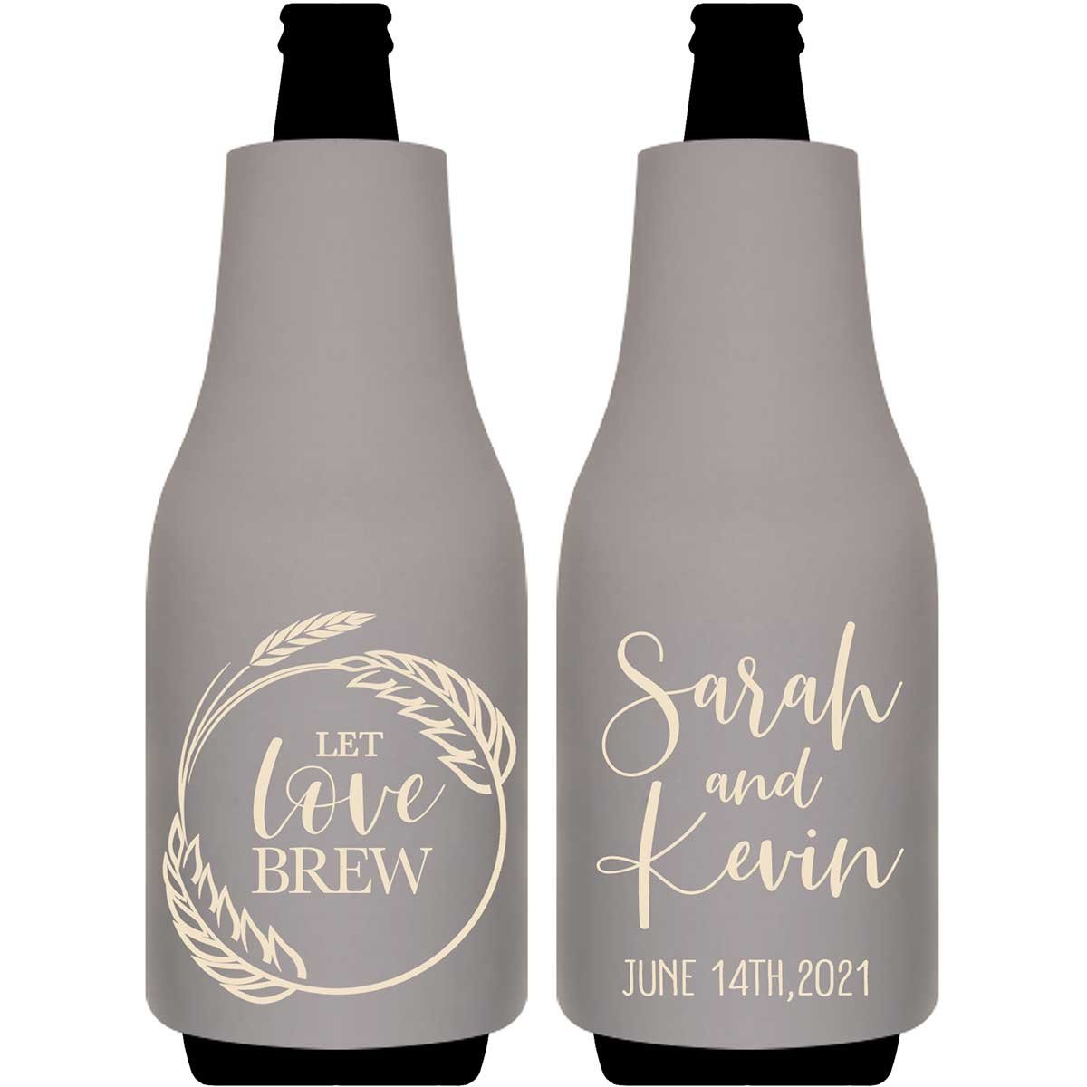 Let Love Brew 2A Foldable Bottle Sleeve Koozies Wedding Gifts for Guests