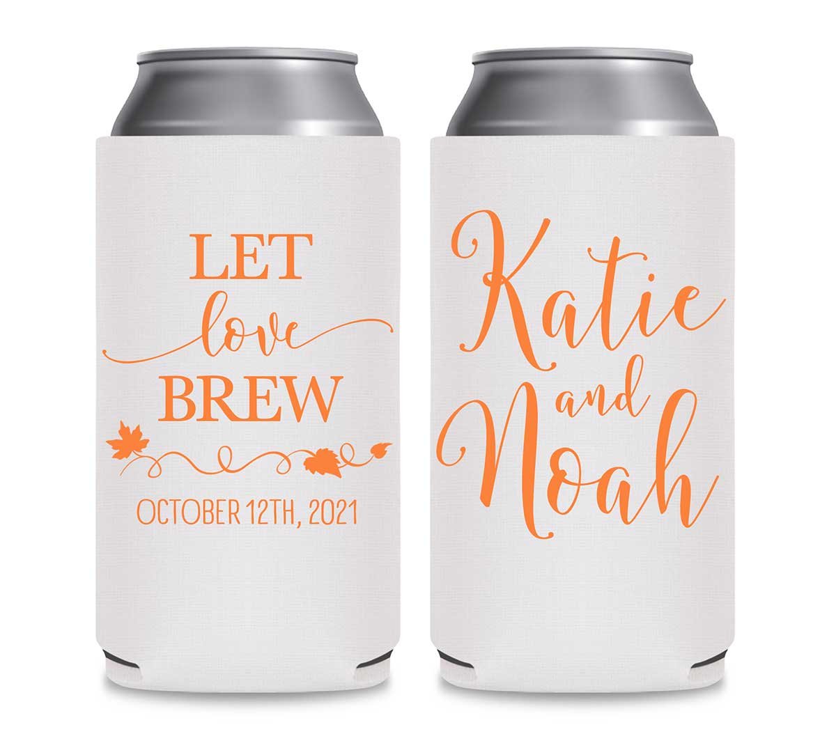 Let Love Brew 4A Foldable 8.3 oz Slim Can Koozies Wedding Gifts for Guests