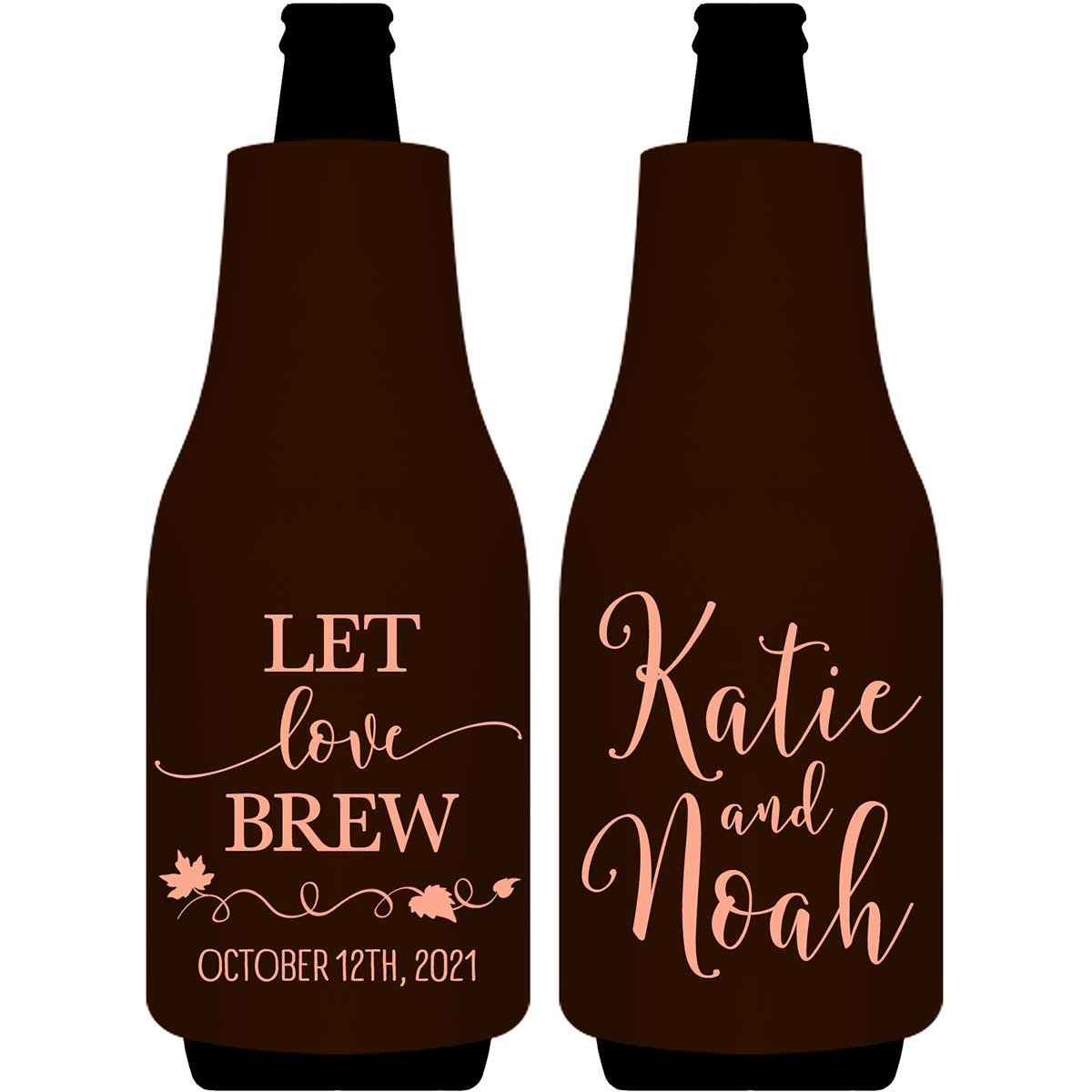Let Love Brew 4A Foldable Bottle Sleeve Koozies Wedding Gifts for Guests