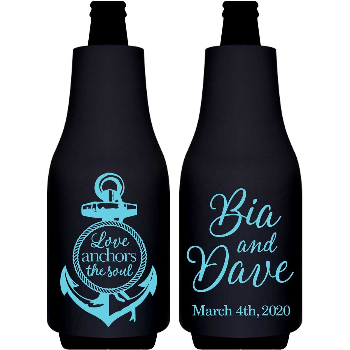 Love Anchors The Soul 1A Foldable Bottle Sleeve Koozies Wedding Gifts for Guests