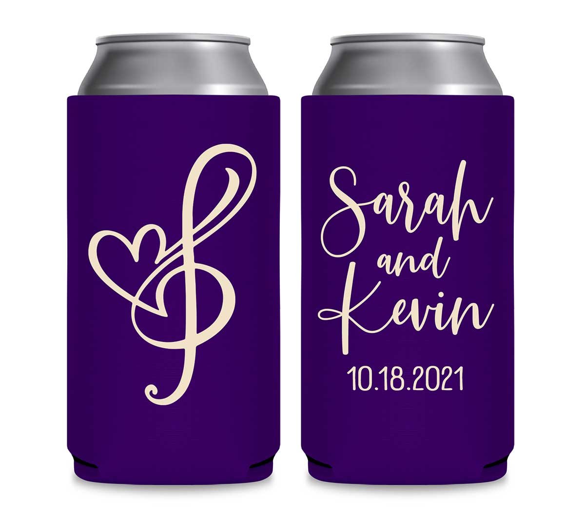 Love Melody 1A Foldable 12 oz Slim Can Koozies Wedding Gifts for Guests