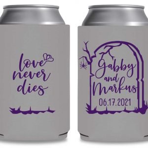 Love Never Dies 1A Foldable Can Koozies Wedding Gifts for Guests