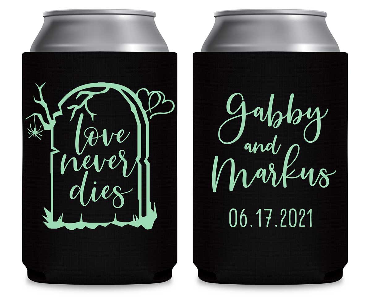 Love Never Dies 1B Foldable Can Koozies Wedding Gifts for Guests