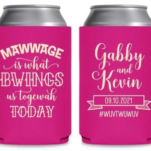 Mawwage Is What Bwings Us Togewah Today 1A Foldable Can Koozies Wedding Gifts for Guests