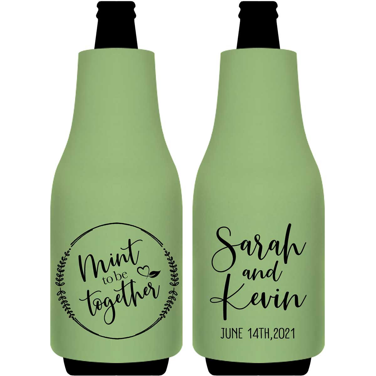 Mint To Be Together 1A Foldable Bottle Sleeve Koozies Wedding Gifts for Guests