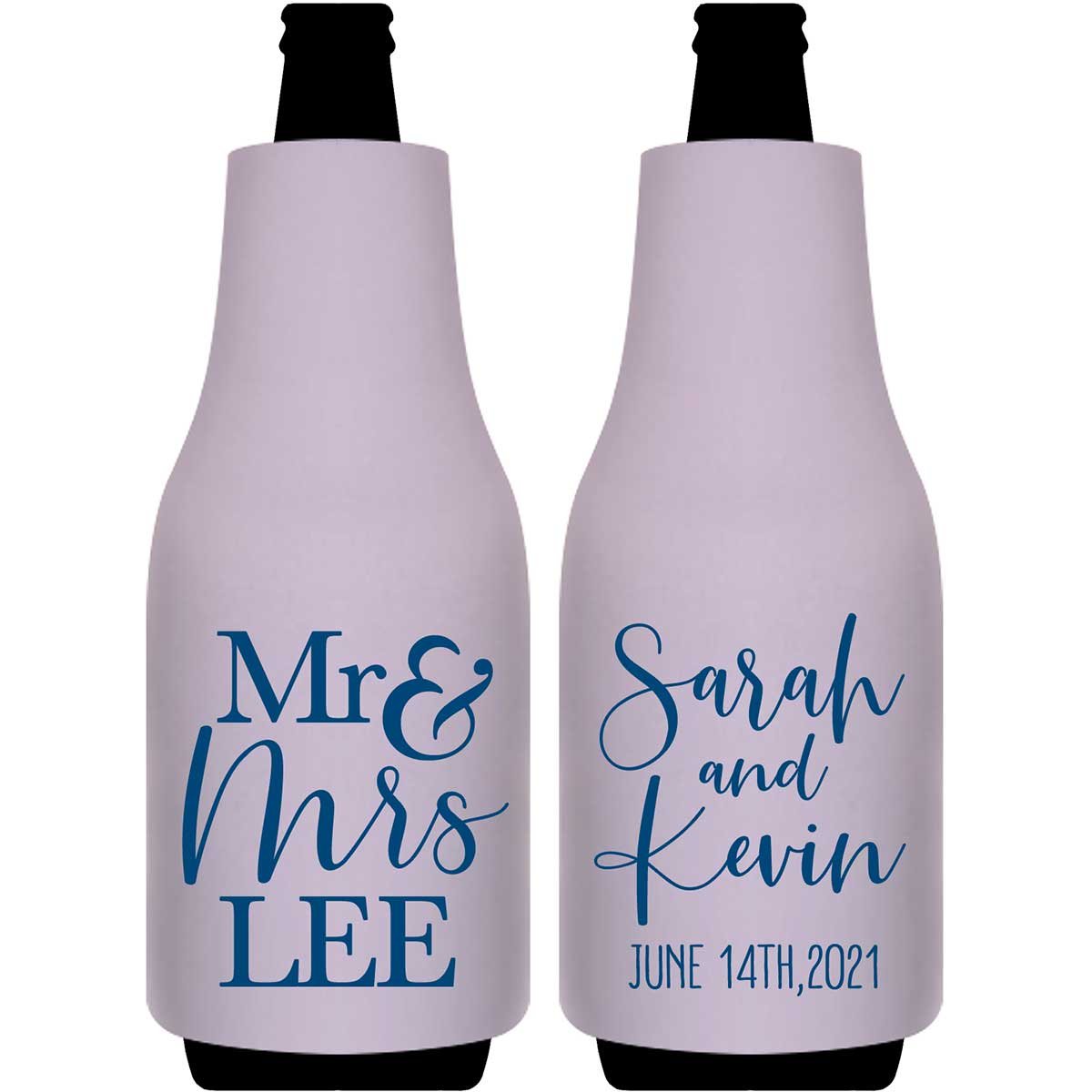 Mr & Mrs 3A Foldable Bottle Sleeve Koozies Wedding Gifts for Guests