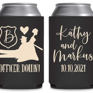 Officer Down 1A Policeman Wedding Foldable Can Koozies Wedding Gifts for Guests