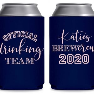 Official Drinking Team 1A Bachelorette Brew Crew Foldable Can Koozies Wedding Gifts for Guests