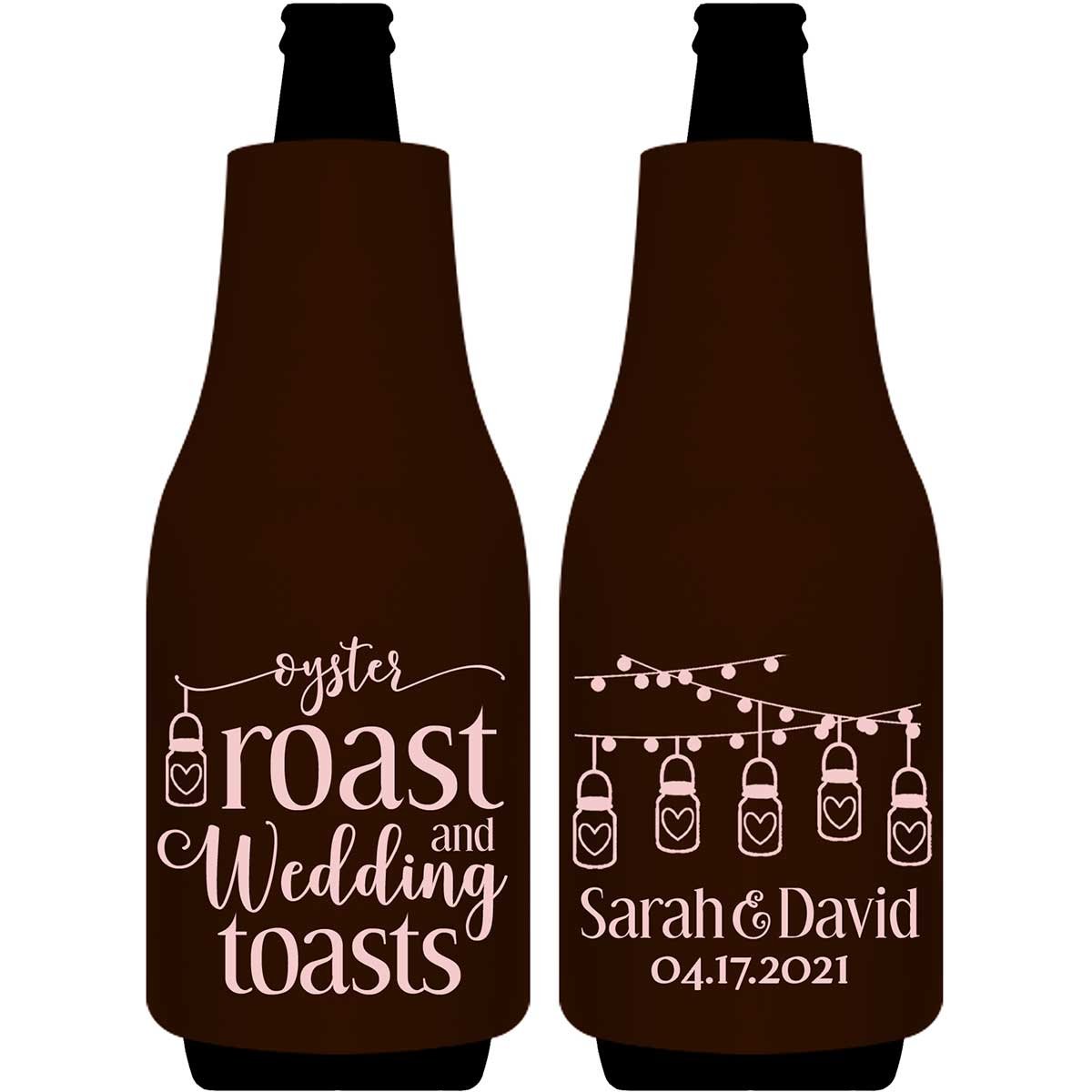 Oyster Roast & Wedding Toasts 1A Foldable Bottle Sleeve Koozies Wedding Gifts for Guests