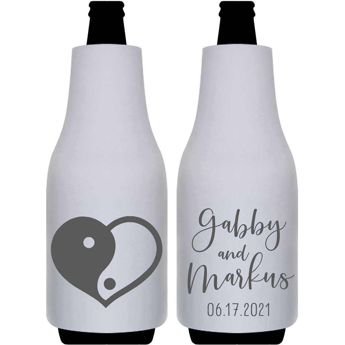 Perfect Half 1A Yin Yang Foldable Bottle Sleeve Koozies Wedding Gifts for Guests
