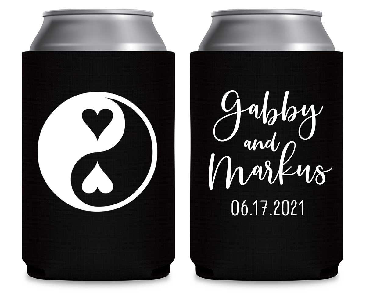 Perfect Half 1B Yin Yang Foldable Can Koozies Wedding Gifts for Guests