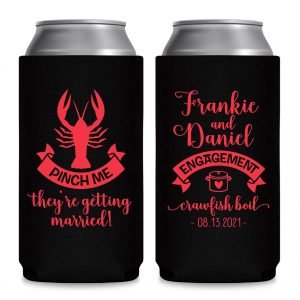 Pinch Me They're Getting Married 1A Foldable 8.3 oz Slim Can Koozies Wedding Gifts for Guests