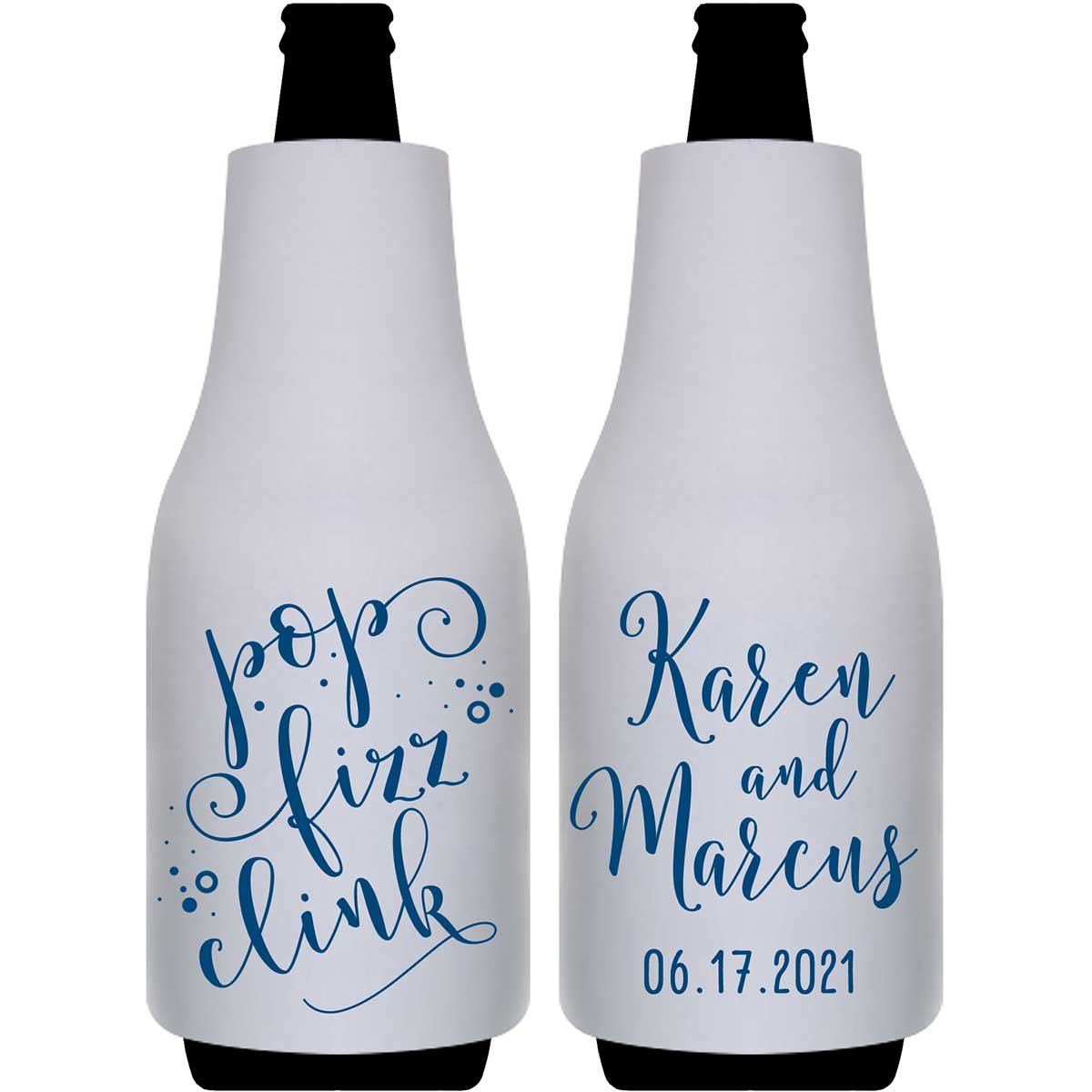 Pop Fizz Clink 1A Foldable Bottle Sleeve Koozies Wedding Gifts for Guests
