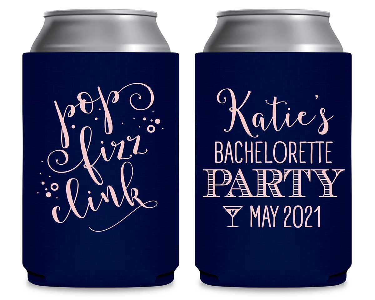Pop Fizz Clink Bachelorette 1A Foldable Can Koozies Wedding Gifts for Guests
