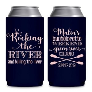 Rocking The River & Killing The Liver 1A Foldable 12 oz Slim Can Koozies Wedding Gifts for Guests