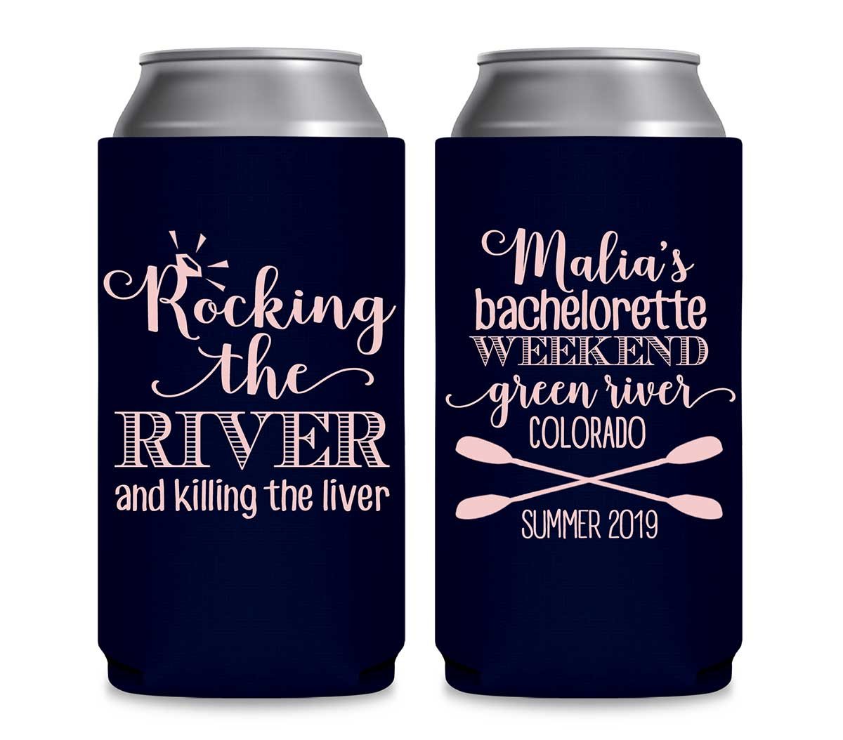 Rocking The River & Killing The Liver 1A Foldable 12 oz Slim Can Koozies Wedding Gifts for Guests