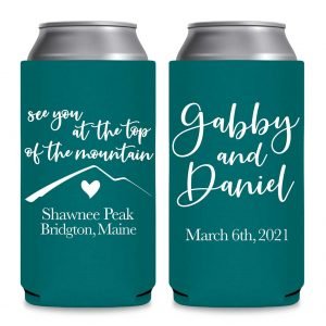 See You At The Top Of The Mountain 1A Foldable 12 oz Slim Can Koozies Wedding Gifts for Guests
