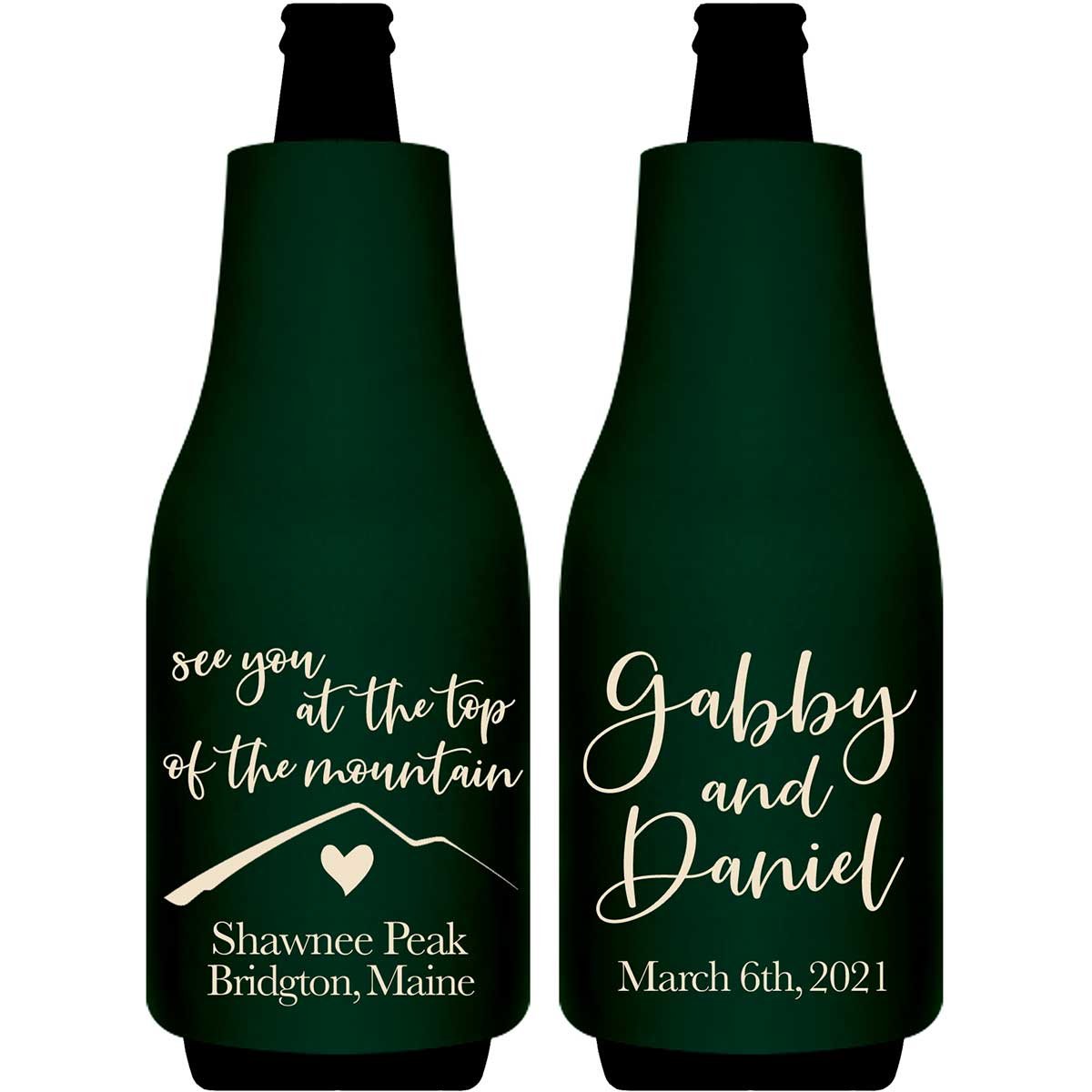 See You At The Top Of The Mountain 1A Foldable Bottle Sleeve Koozies Wedding Gifts for Guests