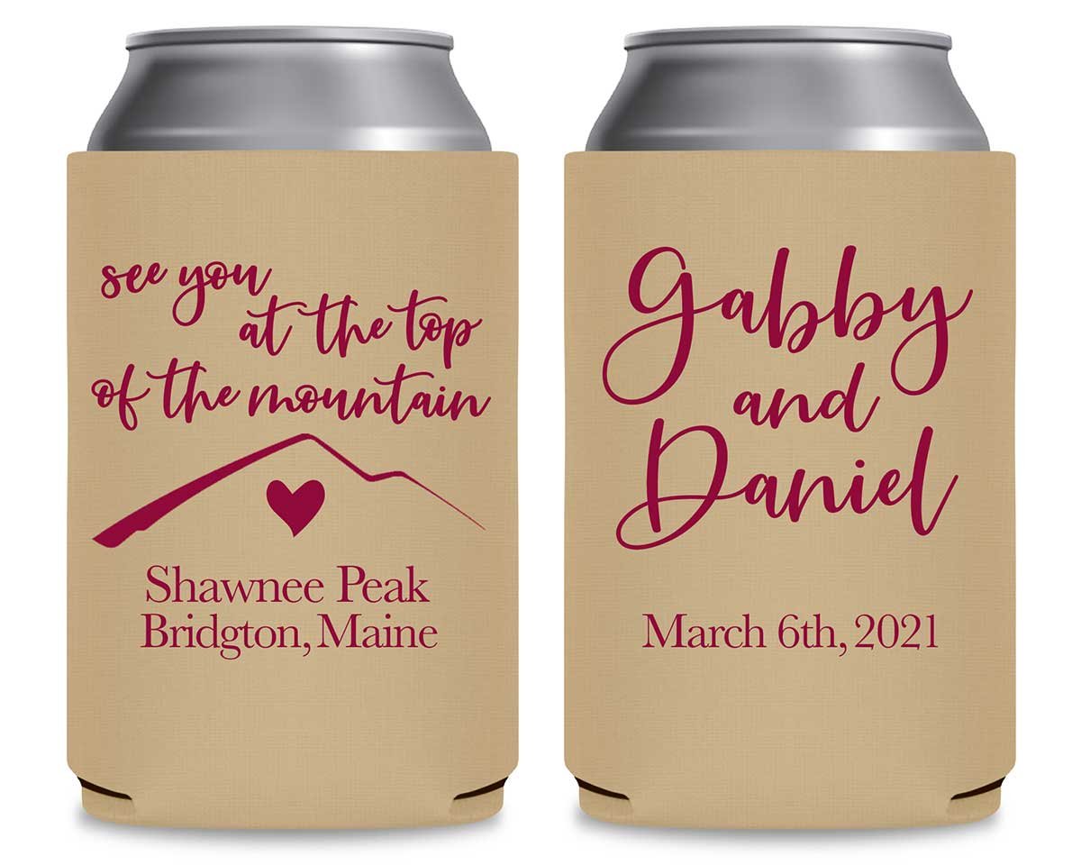 See You At The Top Of The Mountain 1A Foldable Can Koozies Wedding Gifts for Guests