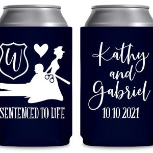 Sentenced To Life 1A Policewoman Wedding Foldable Can Koozies Wedding Gifts for Guests