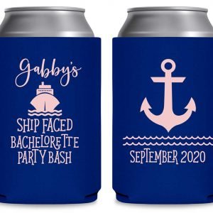 Ship Faced Nautical Bachelorette 1A Foldable Can Koozies Wedding Gifts for Guests