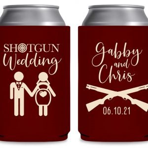 Shotgun Wedding 1A Foldable Can Koozies Wedding Gifts for Guests