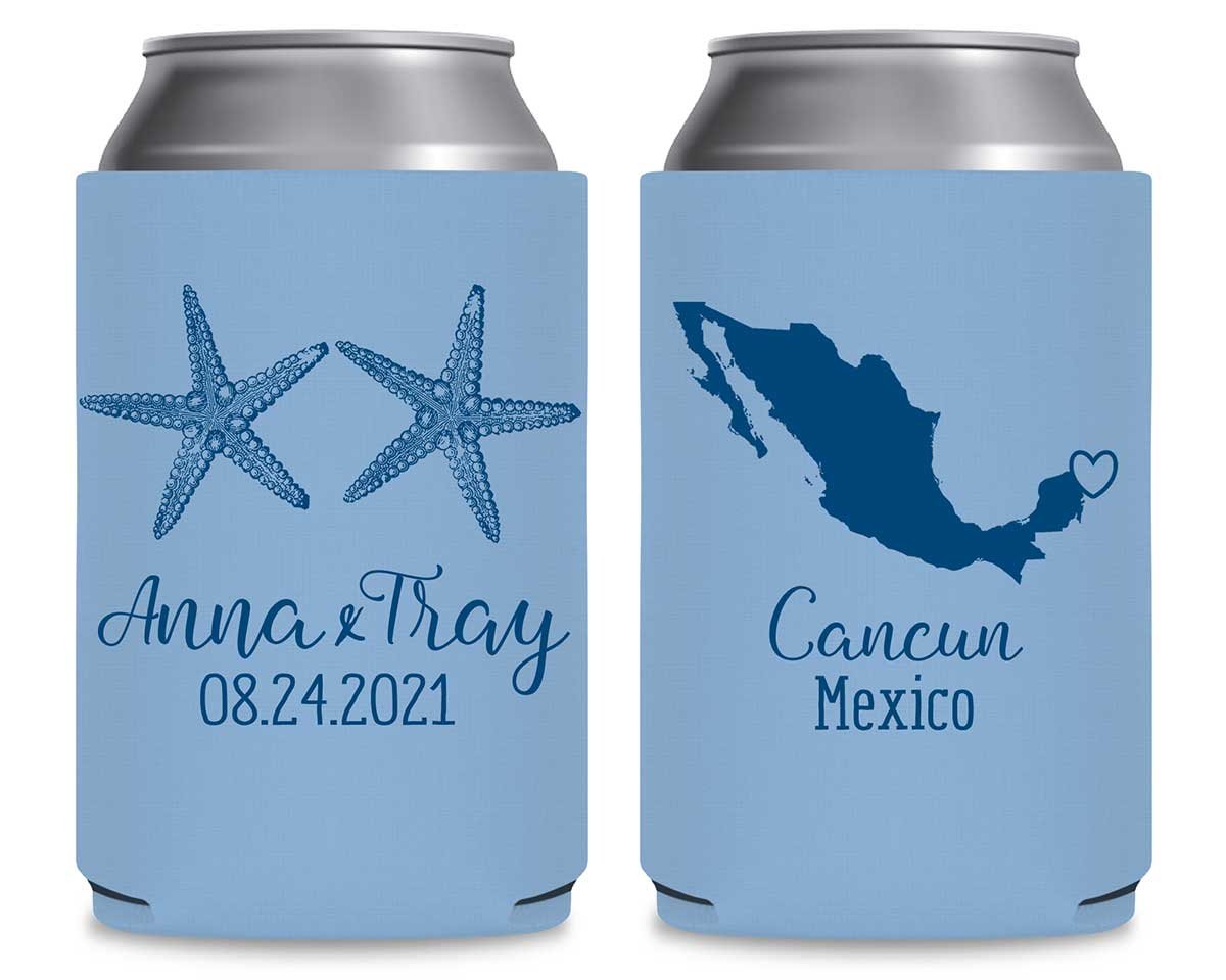Starfish 1A Any Map Foldable Can Koozies Wedding Gifts for Guests