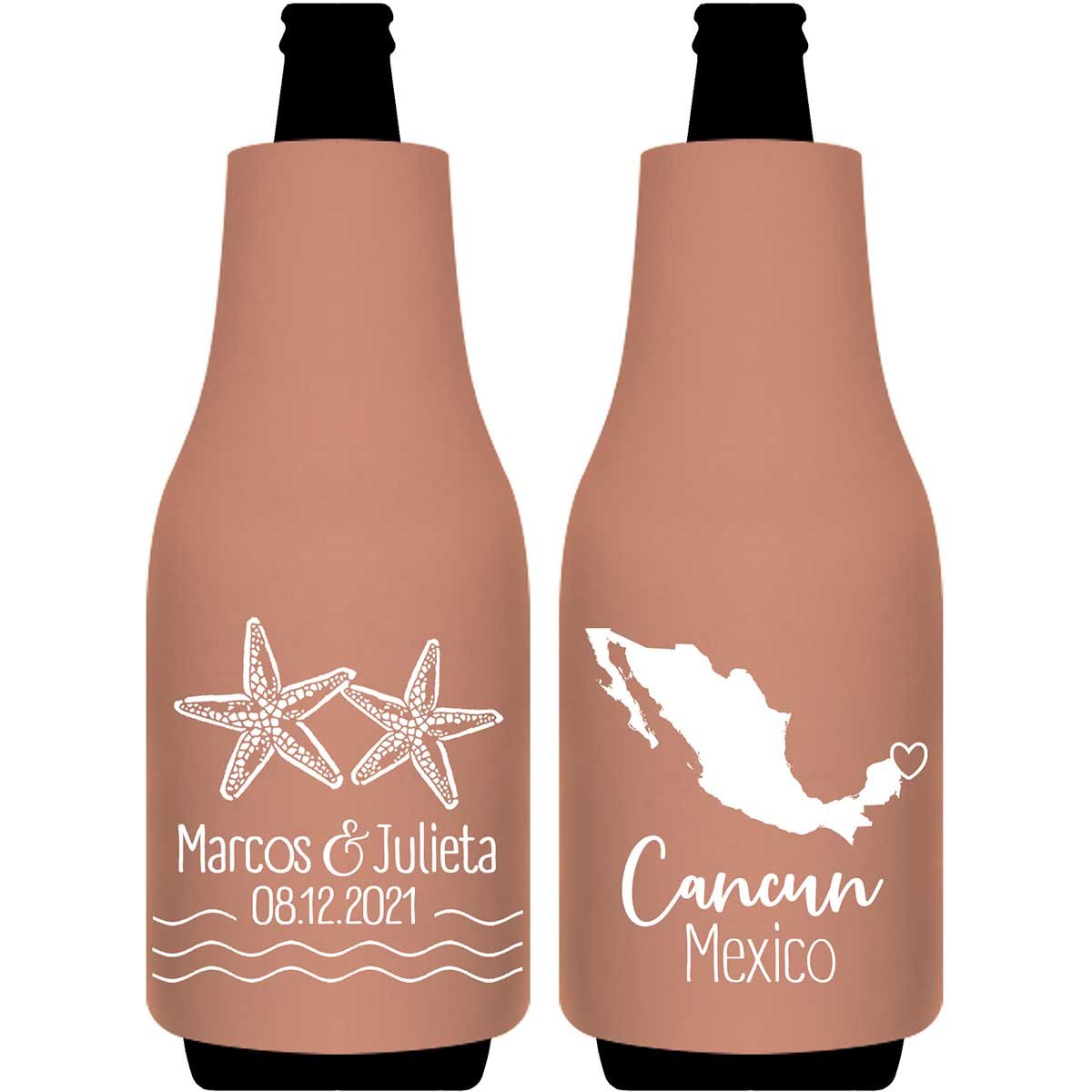 Starfish 2B Any Map Foldable Bottle Sleeve Koozies Wedding Gifts for Guests