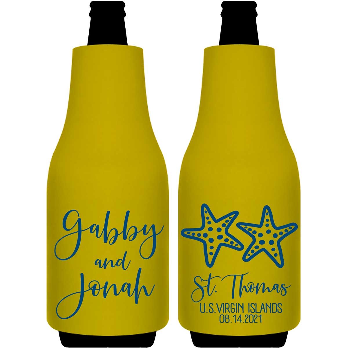 Starfish 3A Foldable Bottle Sleeve Koozies Wedding Gifts for Guests