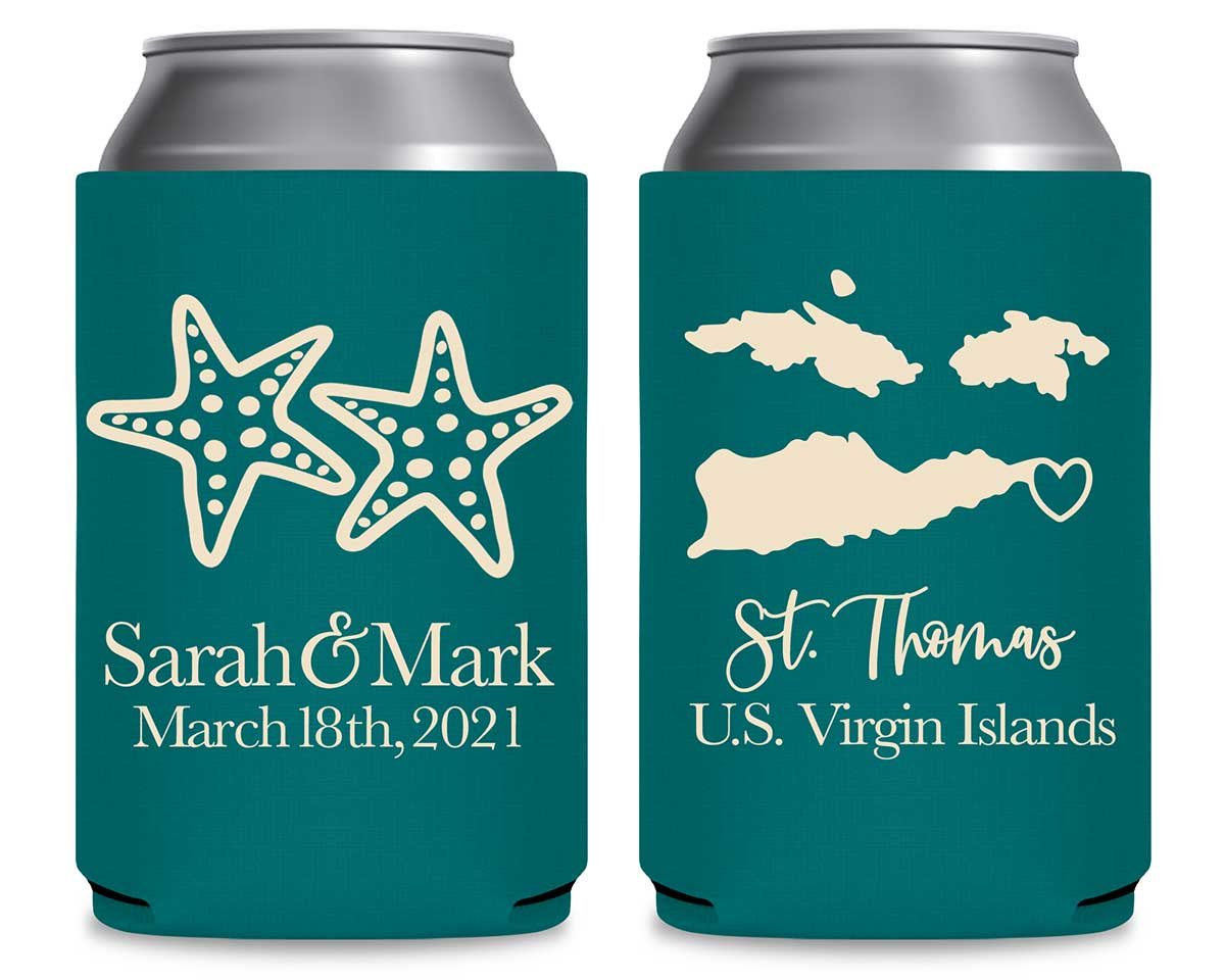 Starfish 3B Any Map Foldable Can Koozies Wedding Gifts for Guests