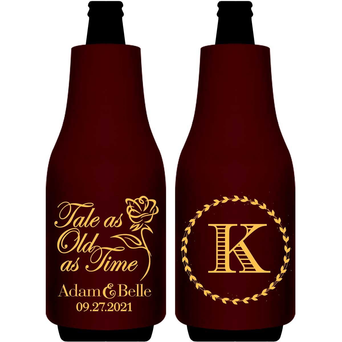 Tale As Old As Time 1A Foldable Bottle Sleeve Koozies Wedding Gifts for Guests