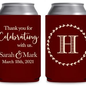 Thank You For Celebrating With Us 1B Foldable Can Koozies Wedding Gifts for Guests