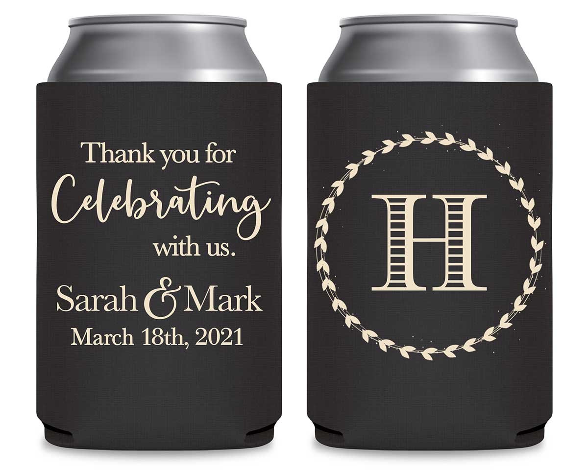 Thank You For Celebrating With Us 1B Foldable Can Koozies Wedding Gifts for Guests