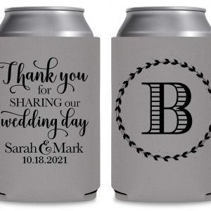 Thank You For Sharing Our Wedding Day 1B Foldable Can Koozies Wedding Gifts for Guests