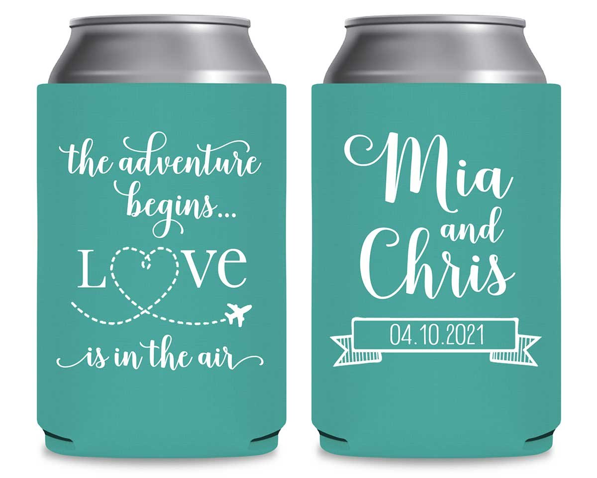 The Adventure Begins 1A Love Is In The Air Foldable Can Koozies Wedding Gifts for Guests