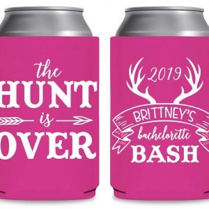 The Hunt Is Over Bachelorette 1A Foldable Can Koozies Wedding Gifts for Guests