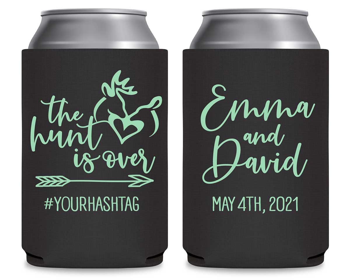 The Hunt Is Over 2A Foldable Neoprene Can Koozies Wedding Gifts for Guests
